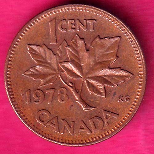 World Coin Canada 1978 One Cent Elizabeth II–@HUB2817