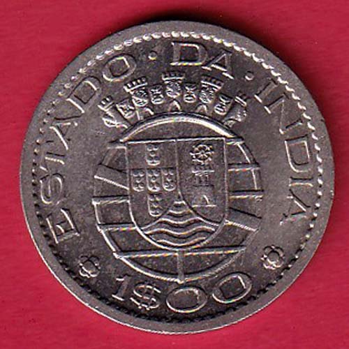 PORTUGUESE INDIA GOA 1 ESCUDO 1959 COIN :- OO3808