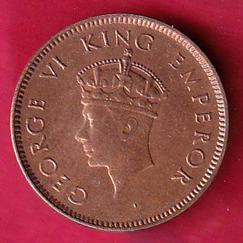 BRITISH INDIA 1939 ONE QURTER ANNA COPPER COIN - oo2196