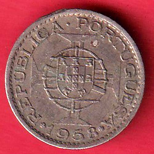PORTUGUESE INDIA GOA 60 CENTAVOS 1958 COIN–oo4101