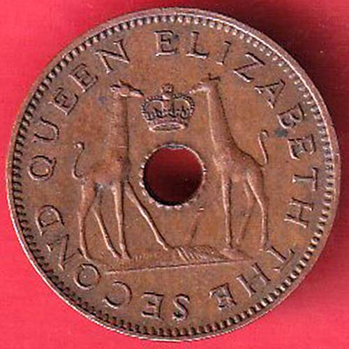 THE ELIZABETH SECOND QUEEN NYASALAND 1957 HALF PENNY – OO3290