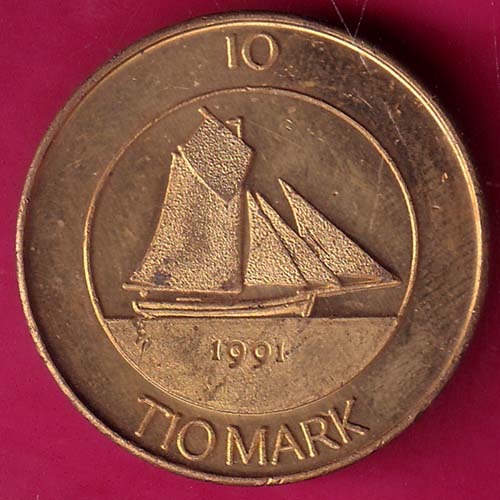 Finland 10 Markkaa Aland 1991 tio deler tio mark–@HUB3932