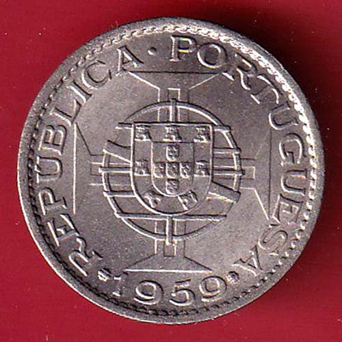 PORTUGUESE INDIA GOA 1 ESCUDO 1959 COIN– OO3756
