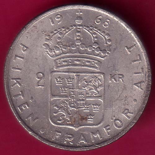 Sweden 2 Kronor – Gustaf VI Adolf 1968–@HUB3059