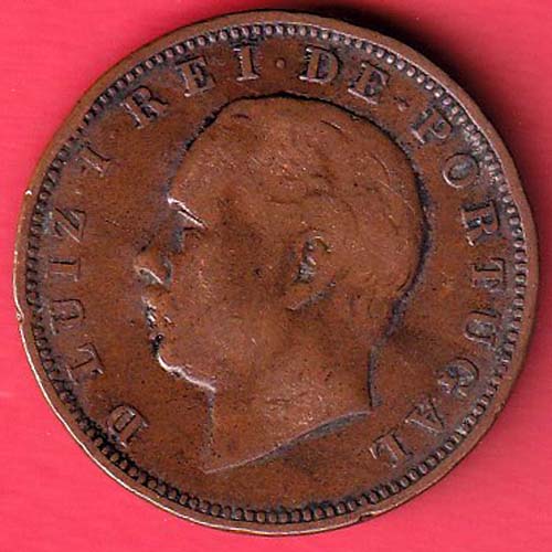 Portugal  1883 D·LUIZ·I·REI·DE·PORTUGAL 20 Réis Bronze Coin –@HUB5642