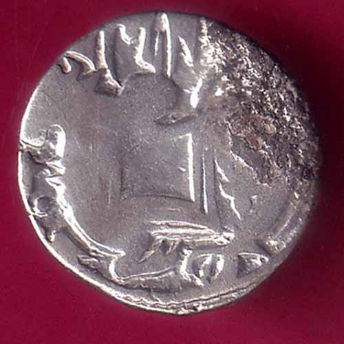 Hindushahia, kabul n gandhara silver drachma horseman n bull:- OO1726