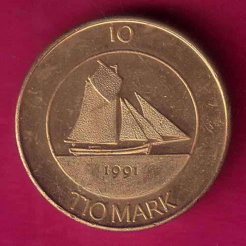 Finland 10 Markkaa Aland 1991 tio deler tio mark–@HUB3603