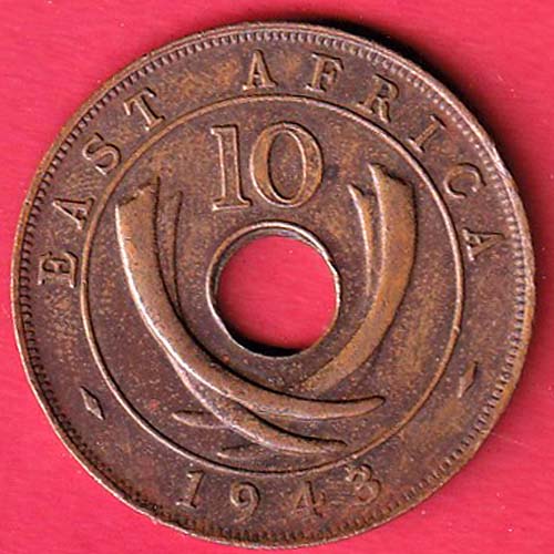 EAST AFRICA 1942 TEN CENT Georgivs VI REX ET IND.IMP :- OO4134